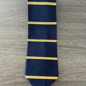 Brooks Brothers Navy and Gold Striped Tie